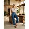 image:imageAstylish Women 2026 Wide Leg Jeans High Waisted Cropped Ankle Denim Pants  with Vertical Seams Stretchy Breathable CasualY Beau Blue