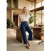 image:imageAstylish Women 2026 Wide Leg Jeans High Waisted Cropped Ankle Denim Pants  with Vertical Seams Stretchy Breathable CasualY Dusk Blue
