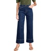 image:imageAstylish Women 2026 Wide Leg Jeans High Waisted Cropped Ankle Denim Pants  with Vertical Seams Stretchy Breathable CasualY Dusk Blue