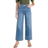 image:imageAstylish Women 2026 Wide Leg Jeans High Waisted Cropped Ankle Denim Pants  with Vertical Seams Stretchy Breathable CasualY Iceland Blue