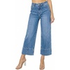 image:imageAstylish Women 2026 Wide Leg Jeans High Waisted Cropped Ankle Denim Pants  with Vertical Seams Stretchy Breathable CasualY Iceland Blue