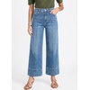image:imageAstylish Women 2026 Wide Leg Jeans High Waisted Cropped Ankle Denim Pants  with Vertical Seams Stretchy Breathable CasualY Iceland Blue