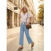 image:imageAstylish Women 2026 Wide Leg Jeans High Waisted Cropped Ankle Denim Pants  with Vertical Seams Stretchy Breathable CasualY Light Blue