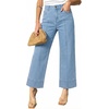 image:imageAstylish Women 2026 Wide Leg Jeans High Waisted Cropped Ankle Denim Pants  with Vertical Seams Stretchy Breathable CasualY Light Blue