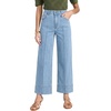image:imageAstylish Women 2026 Wide Leg Jeans High Waisted Cropped Ankle Denim Pants  with Vertical Seams Stretchy Breathable CasualY Light Blue