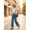 image:imageAstylish Women 2026 Wide Leg Jeans High Waisted Cropped Ankle Denim Pants  with Vertical Seams Stretchy Breathable CasualY Mist Blue
