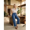 image:imageAstylish Women 2026 Wide Leg Jeans High Waisted Cropped Ankle Denim Pants  with Vertical Seams Stretchy Breathable CasualY Mist Blue