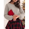 image:imageAstylish Womens 2026 Open Back Bow Pullover Sweaters Fall Fashion Outfits  Ballon Long Sleeve Soft Knit Cute Loose Fit Business Casual TopsGray