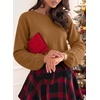 image:imageAstylish Womens 2026 Open Back Bow Pullover Sweaters Fall Fashion Outfits  Ballon Long Sleeve Soft Knit Cute Loose Fit Business Casual TopsMustard