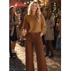 image:imageAstylish Womens 2026 Open Back Bow Pullover Sweaters Fall Fashion Outfits  Ballon Long Sleeve Soft Knit Cute Loose Fit Business Casual TopsMustard