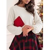 image:imageAstylish Womens 2026 Open Back Bow Pullover Sweaters Fall Fashion Outfits  Ballon Long Sleeve Soft Knit Cute Loose Fit Business Casual TopsWhite