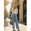 image:imageAstylish Womens 2026 Wide Leg Jeans Casual Denim Pants  Relaxed Fit High WaistedLight Blue