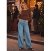image:imageAstylish Womens 2026 Wide Leg Jeans Casual Denim Pants  Relaxed Fit High WaistedLight Blue