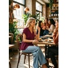 image:imageAstylish Womens Cap Sleeve V Neck Cinched Waist Business Casual Peplum Tops  Elegant Dressy TopsDate NightGoing Out OutfitsFlowy BlouseSmocked Ruched Waist ShirtsTrendy Teacher OutfitsBurgundy