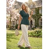 image:imageAstylish Womens Cap Sleeve V Neck Cinched Waist Business Casual Peplum Tops  Elegant Dressy TopsDate NightGoing Out OutfitsFlowy BlouseSmocked Ruched Waist ShirtsTrendy Teacher OutfitsSea Green