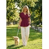 image:imageAstylish Womens Cap Sleeve V Neck Cinched Waist Business Casual Peplum Tops  Elegant Dressy TopsDate NightGoing Out OutfitsFlowy BlouseSmocked Ruched Waist ShirtsTrendy Teacher OutfitsBurgundy