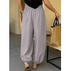 image:imageAstylish Womens Casual Elastic High Waisted Boho Harem Pants  Baggy Balloon PantsBarrel Pants with PocketsComfortableLoungeYogaTravelVacation OutfitsLightweight Beach PantsGray