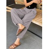 image:imageAstylish Womens Casual Elastic High Waisted Boho Harem Pants  Baggy Balloon PantsBarrel Pants with PocketsComfortableLoungeYogaTravelVacation OutfitsLightweight Beach PantsGray