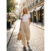 image:imageAstylish Womens Casual Elastic High Waisted Boho Harem Pants  Baggy Balloon PantsBarrel Pants with PocketsComfortableLoungeYogaTravelVacation OutfitsLightweight Beach PantsOatmeal
