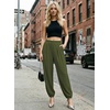 image:imageAstylish Womens Casual Elastic High Waisted Boho Harem Pants  Baggy Balloon PantsBarrel Pants with PocketsComfortableLoungeYogaTravelVacation OutfitsLightweight Beach PantsBlackish Green