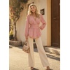 image:imageAstylish Womens Dressy Wrap V Neck Cinched Waist Going Out Peplum Tops  Puff Long SleeveBusiness CasualElegantDate Night OutfitRuched Ruffle ShirtsTrendy Smocked Blouses2026 Cute Fall TopsPink