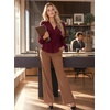 image:imageAstylish Womens Dressy Wrap V Neck Cinched Waist Going Out Peplum Tops  Puff Long SleeveBusiness CasualElegantDate Night OutfitRuched Ruffle ShirtsTrendy Smocked Blouses2026 Cute Fall TopsBurgundy