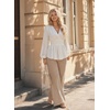 image:imageAstylish Womens Dressy Wrap V Neck Cinched Waist Going Out Peplum Tops  Puff Long SleeveBusiness CasualElegantDate Night OutfitRuched Ruffle ShirtsTrendy Smocked Blouses2026 Cute Fall TopsWhite