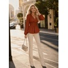 image:imageAstylish Womens Dressy Wrap V Neck Cinched Waist Going Out Peplum Tops  Puff Long SleeveBusiness CasualElegantDate Night OutfitRuched Ruffle ShirtsTrendy Smocked Blouses2026 Cute Fall TopsCinnamon