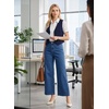 image:imageAstylish Womens High Waisted Jeans Stretchy Wide Straight Leg Loose Trendy Scalloped Hem Denim PantsAshleigh Blue