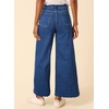 image:imageAstylish Womens High Waisted Jeans Stretchy Wide Straight Leg Loose Trendy Scalloped Hem Denim PantsAshleigh Blue