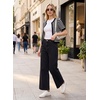 image:imageAstylish Womens High Waisted Jeans Stretchy Wide Straight Leg Loose Trendy Scalloped Hem Denim PantsColor Black
