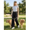 image:imageAstylish Womens High Waisted Jeans Stretchy Wide Straight Leg Loose Trendy Scalloped Hem Denim PantsColor Black