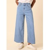 image:imageAstylish Womens High Waisted Jeans Stretchy Wide Straight Leg Loose Trendy Scalloped Hem Denim PantsDusk Blue