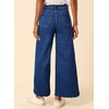 image:imageAstylish Womens High Waisted Jeans Stretchy Wide Straight Leg Loose Trendy Scalloped Hem Denim PantsNavy Blue