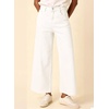 image:imageAstylish Womens High Waisted Jeans Stretchy Wide Straight Leg Loose Trendy Scalloped Hem Denim PantsWhite