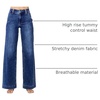 image:imageAstylish Womens High Waisted Wide Leg Straight Jeans  Straight Leg Jean Baggy Trendy Denim Pants Slanted PocketsAshleigh Blue
