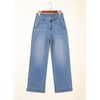 image:imageAstylish Womens High Waisted Wide Leg Straight Jeans  Straight Leg Jean Baggy Trendy Denim Pants Slanted PocketsBeau Blue
