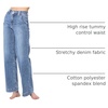 image:imageAstylish Womens High Waisted Wide Leg Straight Jeans  Straight Leg Jean Baggy Trendy Denim Pants Slanted PocketsBeau Blue