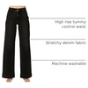 image:imageAstylish Womens High Waisted Wide Leg Straight Jeans  Straight Leg Jean Baggy Trendy Denim Pants Slanted PocketsBlack