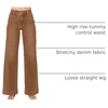 image:imageAstylish Womens High Waisted Wide Leg Straight Jeans  Straight Leg Jean Baggy Trendy Denim Pants Slanted PocketsBrown