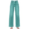 image:imageAstylish Womens High Waisted Wide Leg Straight Jeans  Straight Leg Jean Baggy Trendy Denim Pants Slanted PocketsGrass Green