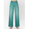 image:imageAstylish Womens High Waisted Wide Leg Straight Jeans  Straight Leg Jean Baggy Trendy Denim Pants Slanted PocketsGrass Green