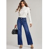 image:imageAstylish Womens High Waisted Wide Leg Straight Jeans  Straight Leg Jean Baggy Trendy Denim Pants Slanted PocketsSail Blue