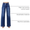 image:imageAstylish Womens High Waisted Wide Leg Straight Jeans  Straight Leg Jean Baggy Trendy Denim Pants Slanted PocketsSail Blue