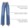 image:imageAstylish Womens High Waisted Wide Leg Straight Jeans  Straight Leg Jean Baggy Trendy Denim Pants Slanted PocketsSky Blue