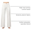 image:imageAstylish Womens High Waisted Wide Leg Straight Jeans  Straight Leg Jean Baggy Trendy Denim Pants Slanted PocketsWhite