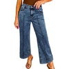 image:imageAstylish Women 2026 Wide Leg Jeans High Waisted Cropped Ankle Denim Pants  with Vertical Seams Stretchy Breathable CasualAshleigh Blue