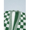 image:imageAstylish Women 2026 Checkered Knit Cardigan Sweaters with Pockets  Open Front Drop Shoulder Long Sleeve 2026 Fall Outfits Business Casual Outwear CoatsBlackish Green