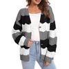 image:imageAstylish Women 2026 Knit Chevron Striped Cardigan Sweaters  Fall Outfits Open Front Long Sleeve Business Casual Button DownBlack