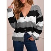 image:imageAstylish Women 2026 Knit Chevron Striped Cardigan Sweaters  Fall Outfits Open Front Long Sleeve Business Casual Button DownBlack